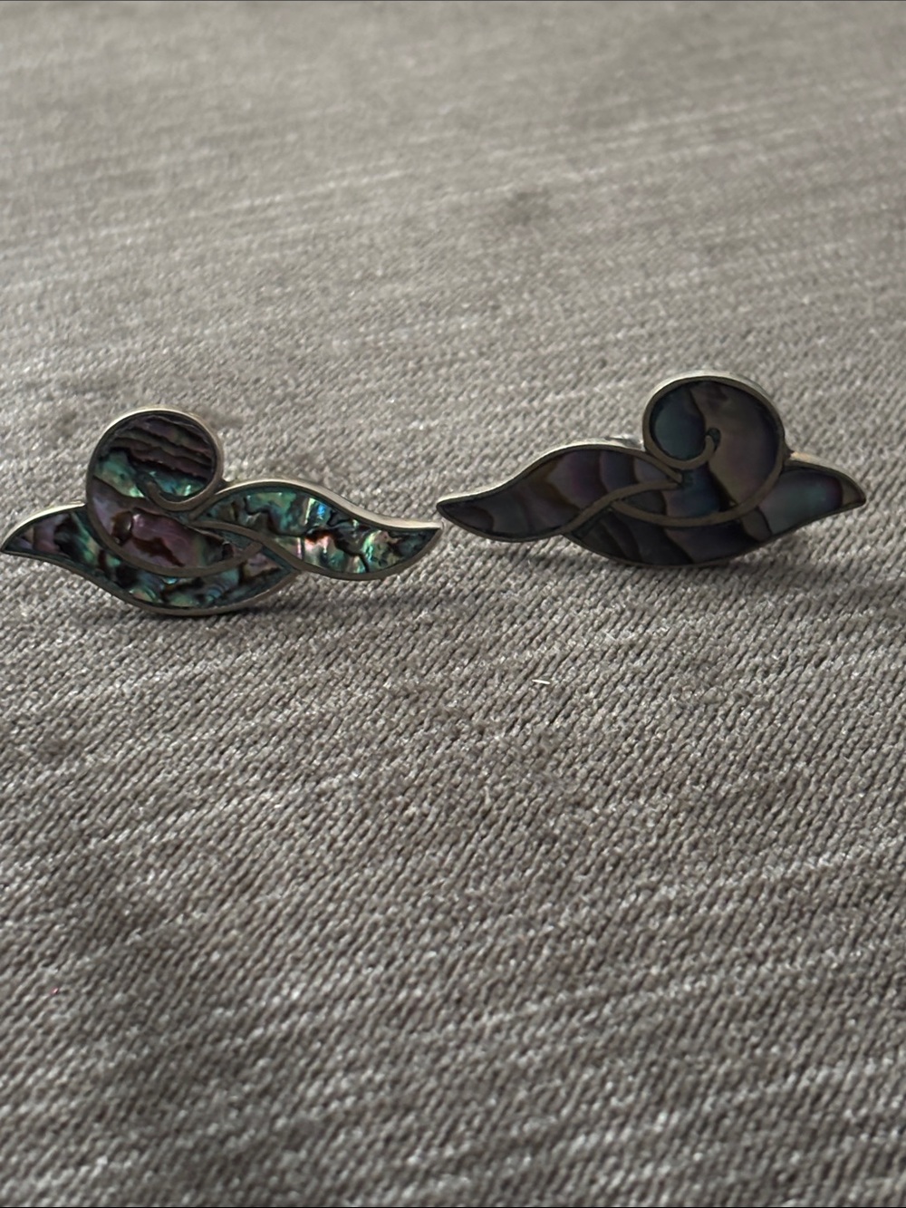 Abalone Sterling Silver .925 Dangly Earrings. Long Elegant Vintage Fine Jewelry
